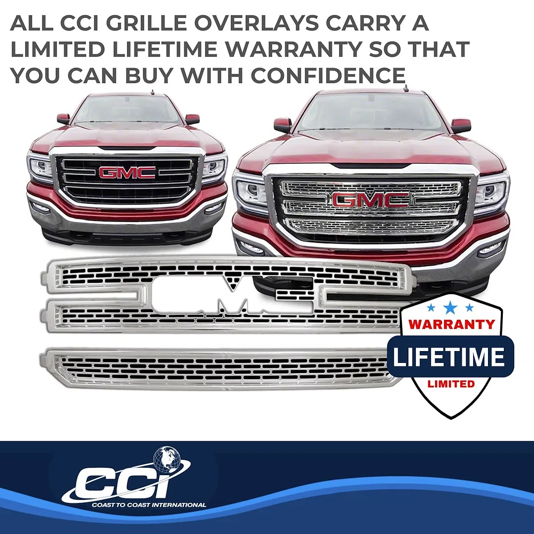 IWCGI141 – COAST2COAST Grille Insert, Overlay Mesh Style 2 Piece With Emblem Cutout Chrome Plated AB - view 3